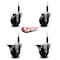 Service Caster 3.5'' Hard Rubber Wheel Swivel 3/4'' Expand Stem Caster Set 2 Brakes, 4PK SCC-EX20S3514-HRS-2-PLB-2-34 - alternate 3